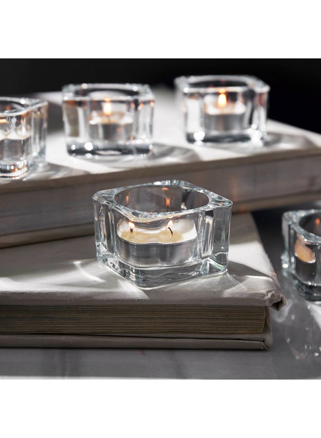 Home Box Tria 5-Piece Square-Shaped Tealight Holders Clear  - Image 3