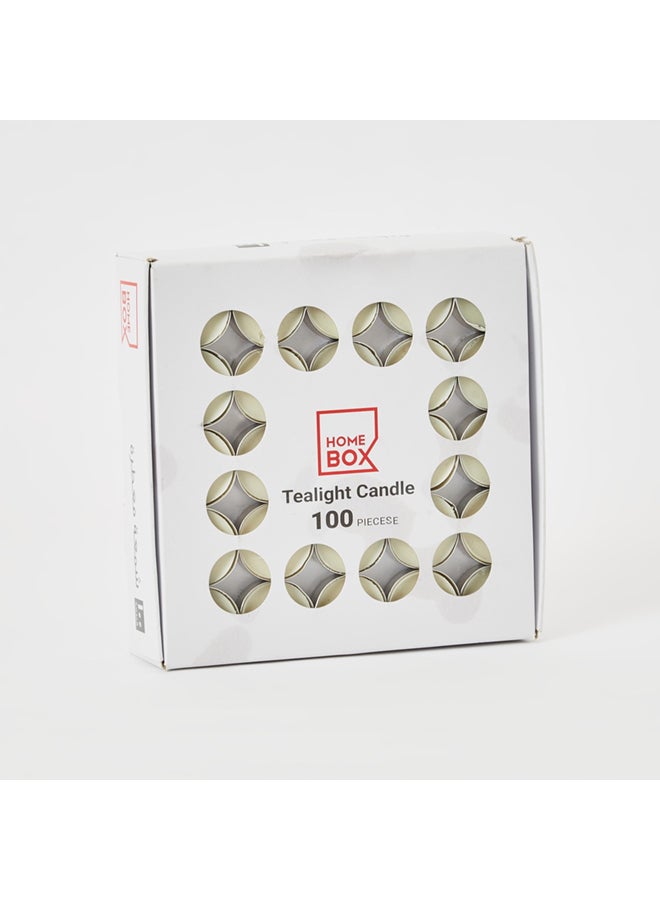 هوم بوكس شموع صغيرة - طقم من 100 قطعة أبيض/فضي 30سم - Image 2