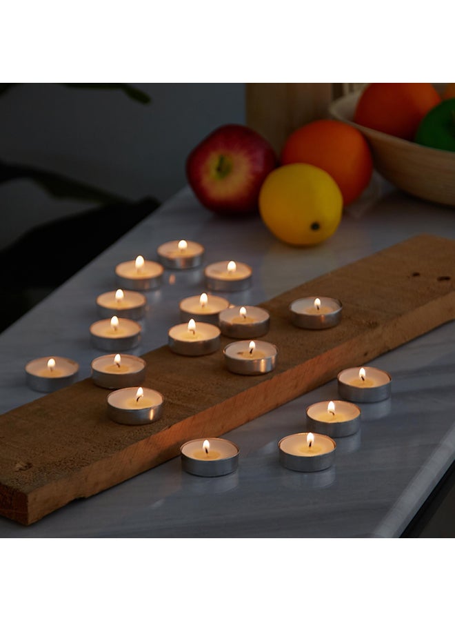 هوم بوكس شموع صغيرة - طقم من 100 قطعة أبيض/فضي 30سم - Image 1