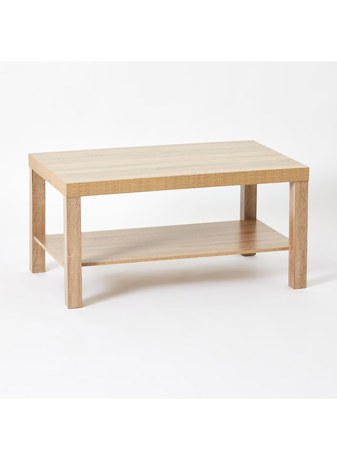 هوم بوكس طاولة قهوة مستطيلة مع رف بيج 90سم - Image 1