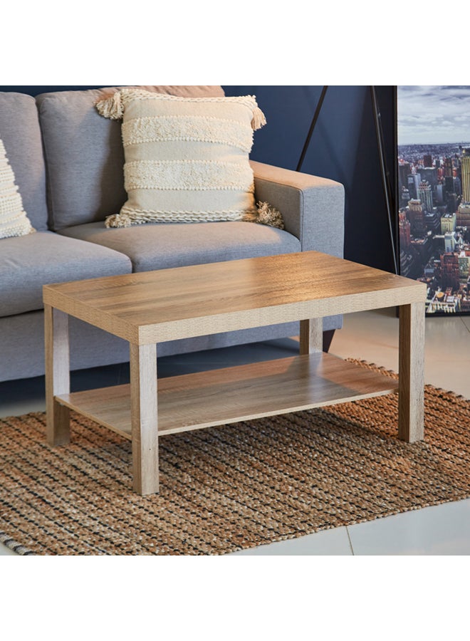 هوم بوكس طاولة قهوة مستطيلة مع رف بيج 90سم - Image 2