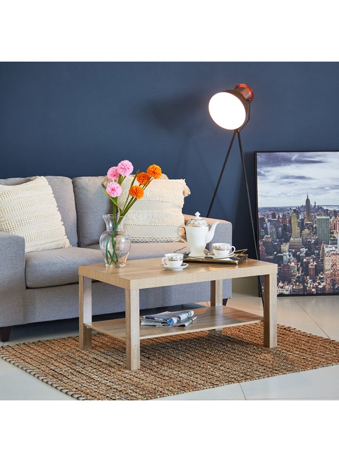 هوم بوكس طاولة قهوة مستطيلة مع رف بيج 90سم - Image 5