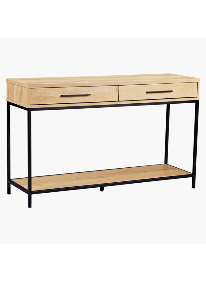 Home Box Sofa Table With 2-Drawers Brown 130 x 79 x 39cm - Image 2