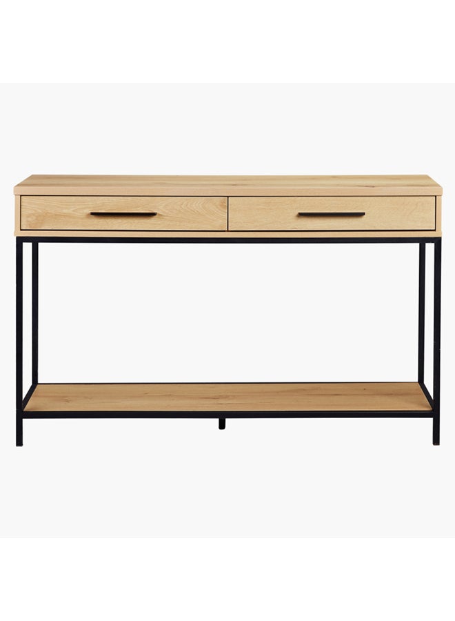 Home Box Sofa Table With 2-Drawers Brown 130 x 79 x 39cm - Image 1