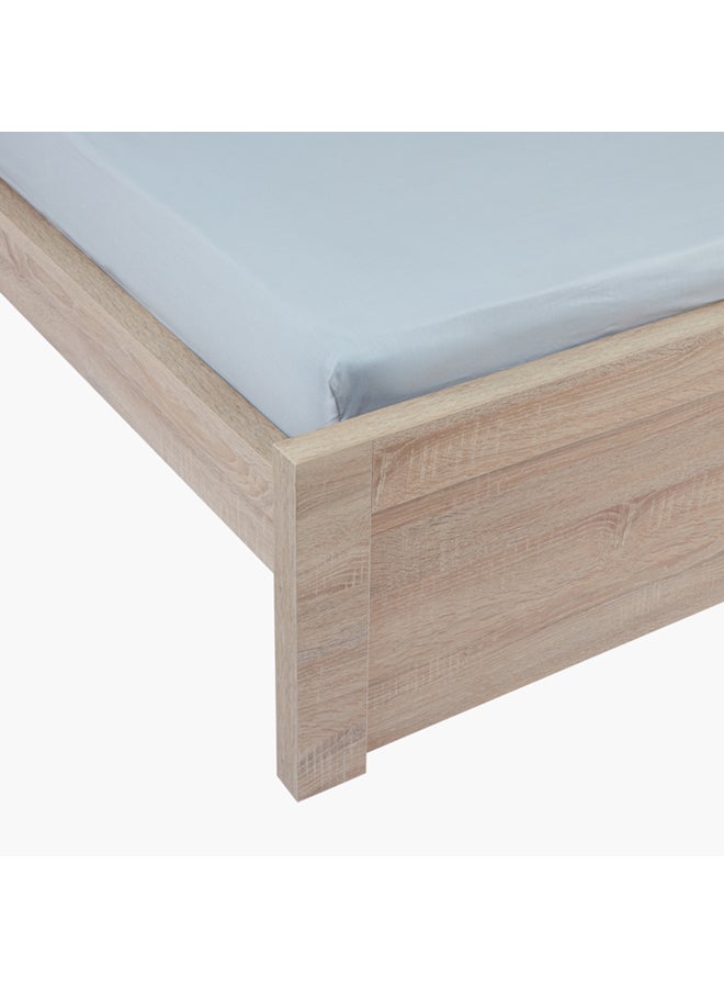 Home Box - Essential 156 Thread Count Long Lasting Luxurious Ultra Soft Light Weight Easy Wash Elastic Edges Wrinkle Less Super King Size Fitted Bed Sheet Cotton Blue - Image 1