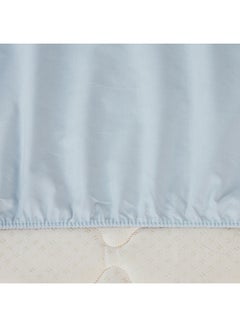 Home Box Essential 156 Thread Count Long Lasting Luxurious Ultra Soft Light Weight Easy Wash Elastic Edges Wrinkle Less Super King Size Fitted Bed Sheet Cotton Blue  - Image 2