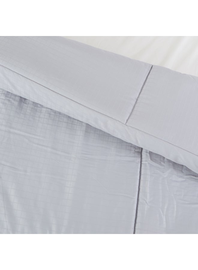Home Box 3-Piece Cambridge Chequered Comforter Set Cotton White Twin  - Image 3