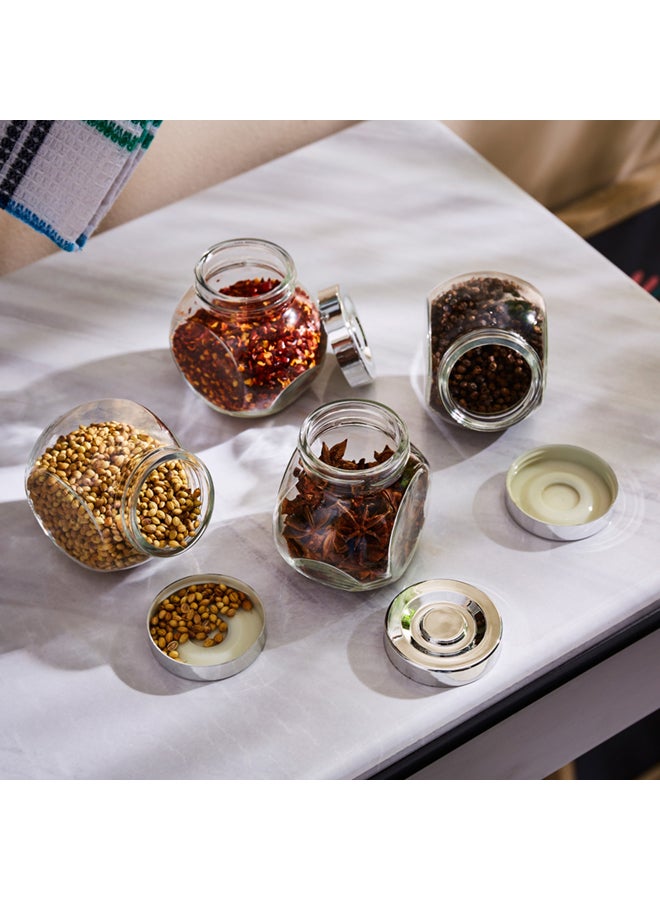 Home Box 4-Piece Tiful Spice Canister Clear/Silver  - Image 2