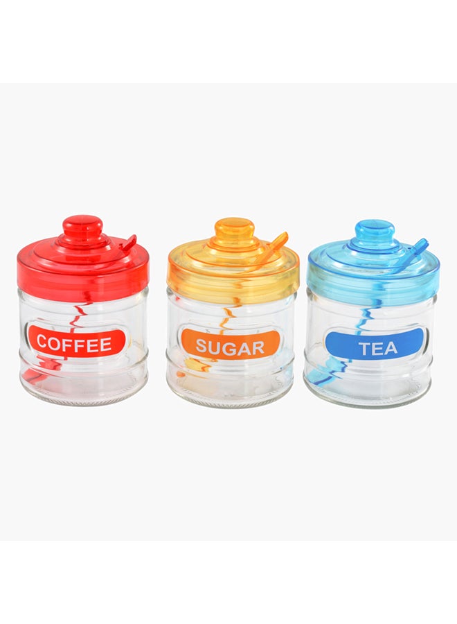 6-Piece Madeline Canister And Spoon Set Red/Orange/Blue 15x22x15centimeter - v1633284840/N21401155A_1