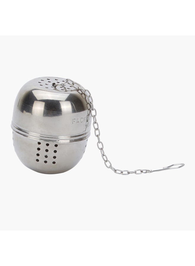 Home Box Crystal Tea Ball With Metallic Chain Silver 5.1x4.6x4.6cm  - Image 1