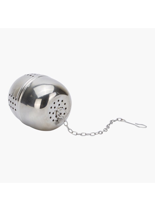 Home Box Crystal Tea Ball With Metallic Chain Silver 5.1x4.6x4.6cm  - Image 2