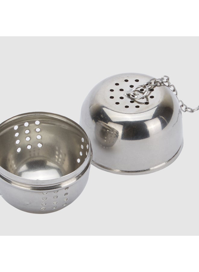 Home Box Crystal Tea Ball With Metallic Chain Silver 5.1x4.6x4.6cm  - Image 3