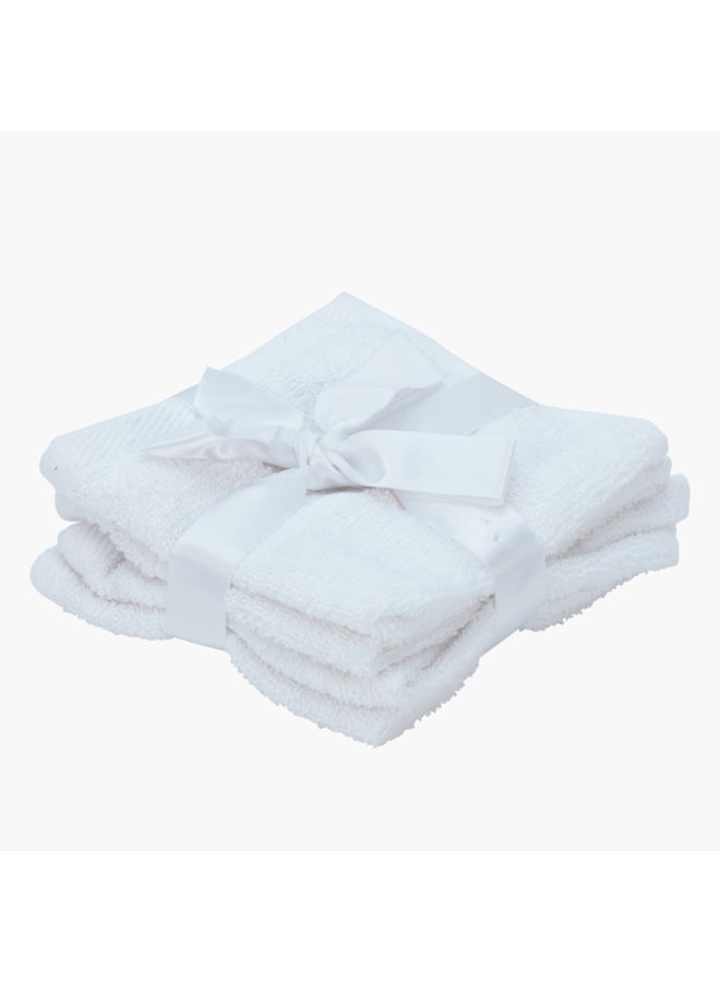 Home Box - 4-Piece Essential Textured Face Towel White 30x30cm - Image 1