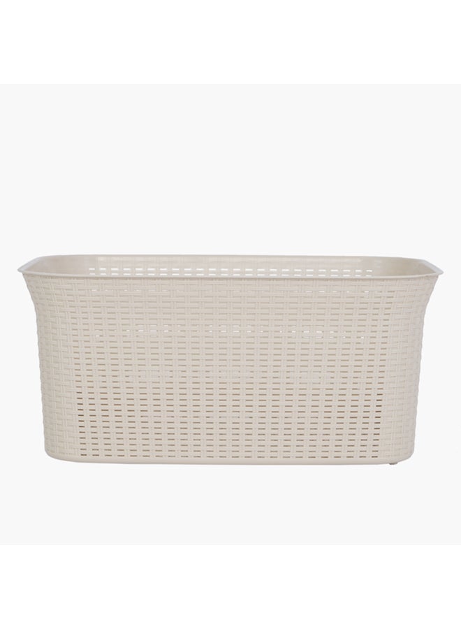 Home Box Plastic Rattan Laundry Basket Multicolour 61x59x43cm - Image 1