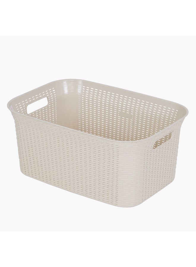 Home Box Plastic Rattan Laundry Basket Multicolour 61x59x43cm - Image 2
