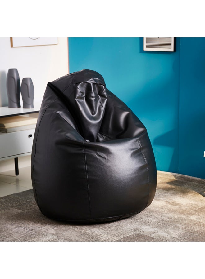 Home Box Aston Bean Bag Leather Black 110cm  - Image 1