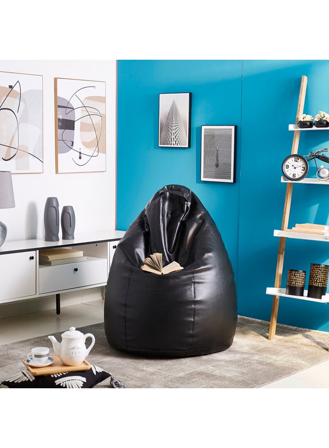 Home Box Aston Bean Bag Leather Black 110cm  - Image 4