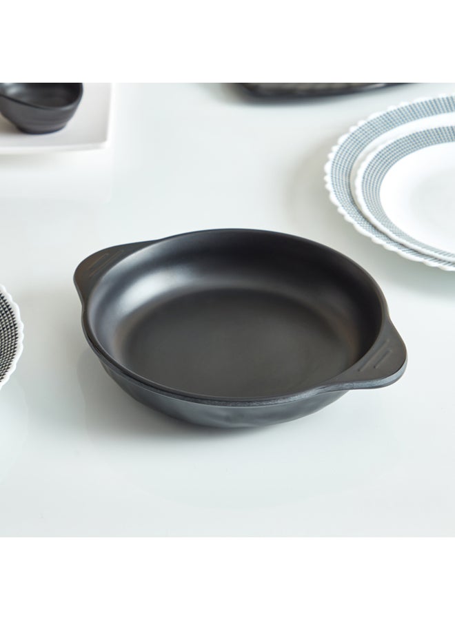 Home Box Round Dish With Handle Black 22cm - Image 1