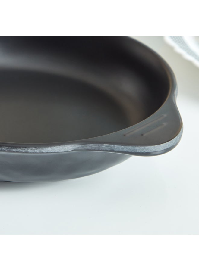 Home Box Round Dish With Handle Black 22cm - Image 3