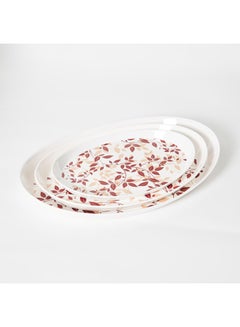 Home Box 3-Piece Leaf Printed Tray Set Multicolour 24x7cm  - Image 5