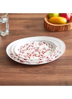 Home Box 3-Piece Leaf Printed Tray Set Multicolour 24x7cm  - Image 1