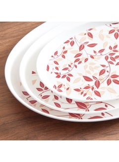 Home Box 3-Piece Leaf Printed Tray Set Multicolour 24x7cm  - Image 3
