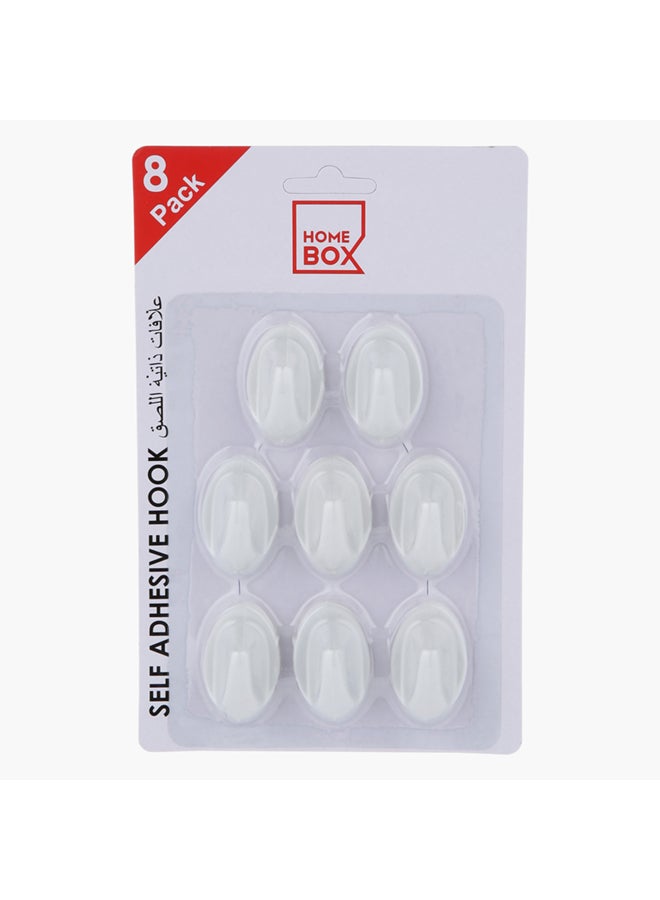 Home Box - 8-Piece Self Adhesive Hook  Set White Standard - Image 1