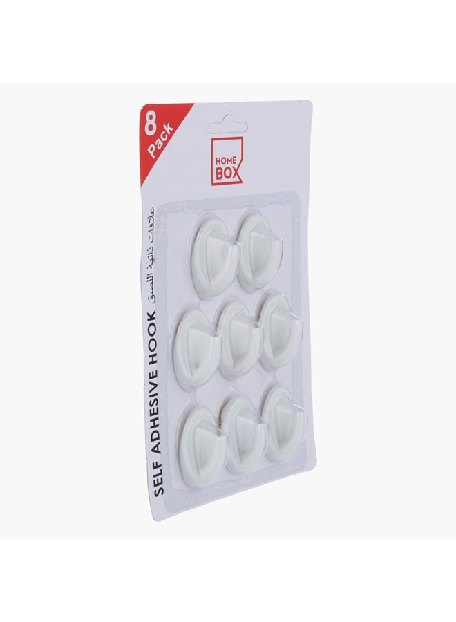 Home Box - 8-Piece Self Adhesive Hook  Set White Standard - Image 1