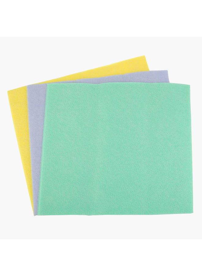 Home Box 12-Piece Multipurpose Cleaning Cloth Green/Purple/Yellow 20x18cm  - Image 1