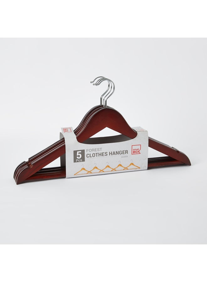 Home Box 5-Piece Forest Clothes Hanger Set Brown 44.5 x 23cm  - Image 1