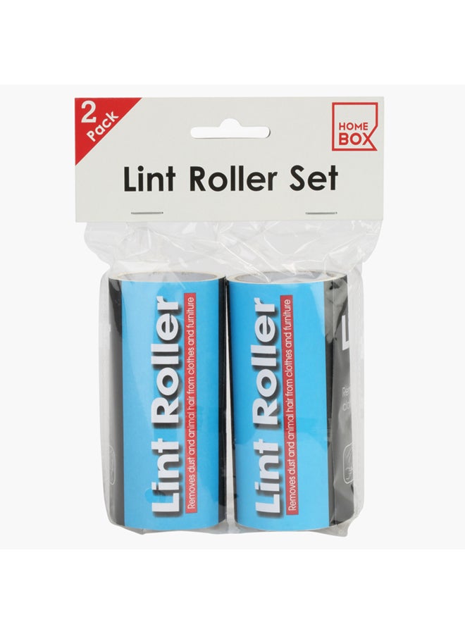 Home Box 2-Piece Cylindrical Lint Roller  Set Black Standard  - Image 2
