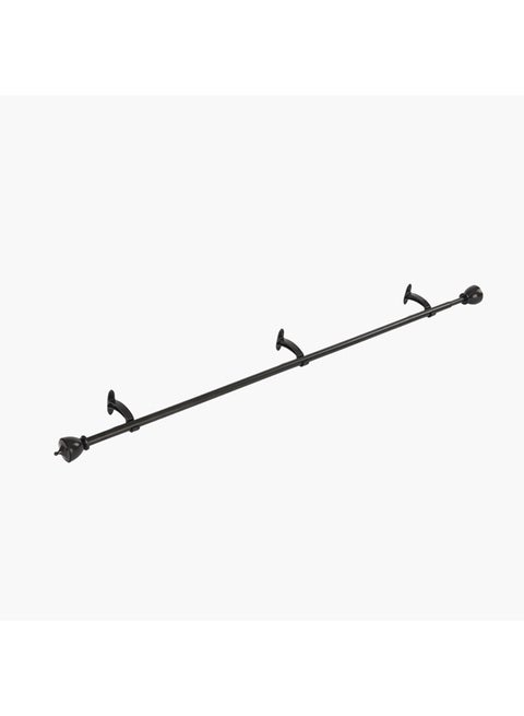 Elementary Matte Extendable Curtain Rod Black 35-66inch