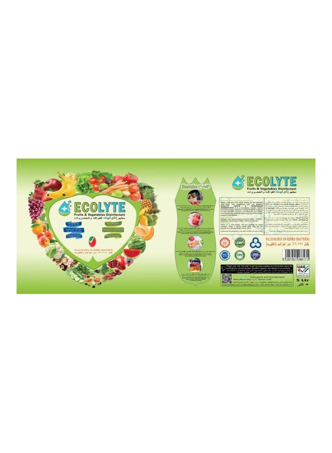 ECOLYTE+ - Fruits And Vegetables Disinfectant Clear 5Liters - Image 1