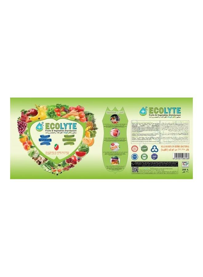 ECOLYTE+ - Fruits And Vegetables Disinfectant Clear 20Liters - Image 1