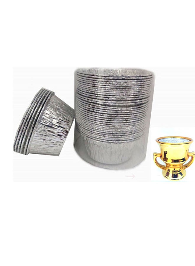 Incence-Bakhoor Burner Aluminium Cups Silver 14cm  - Image 2