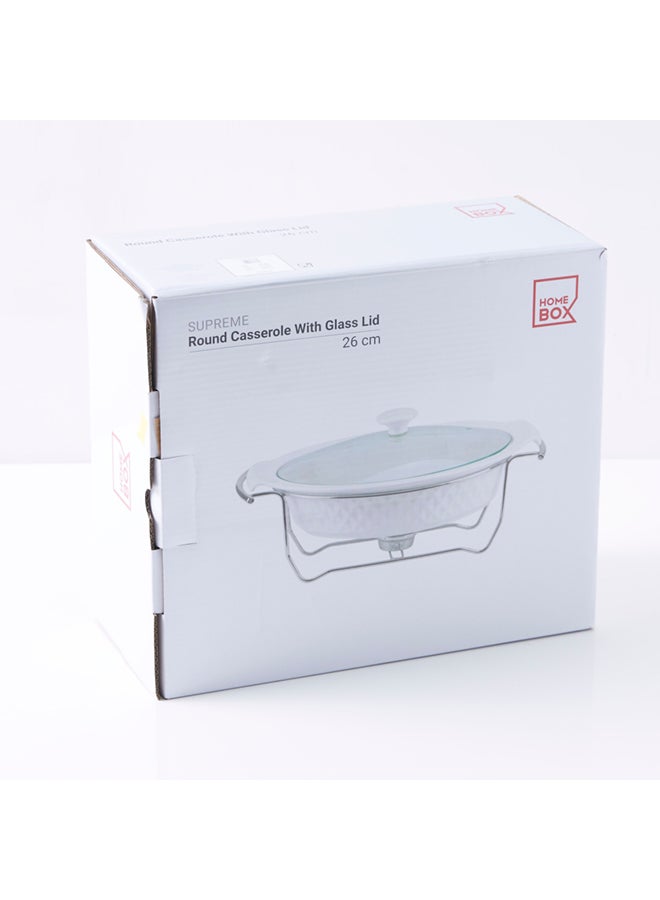 Supreme Round Casserole With Lid White/Silver 26cm - v1633328976/N20097890A_5