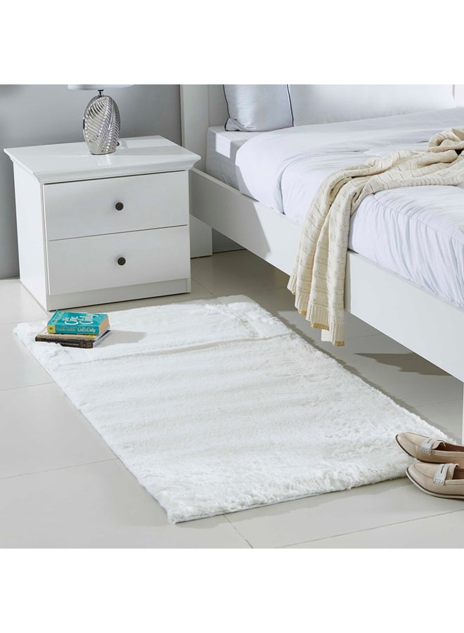 Home Box Faux Plush Rug White 150x80cm  - Image 4