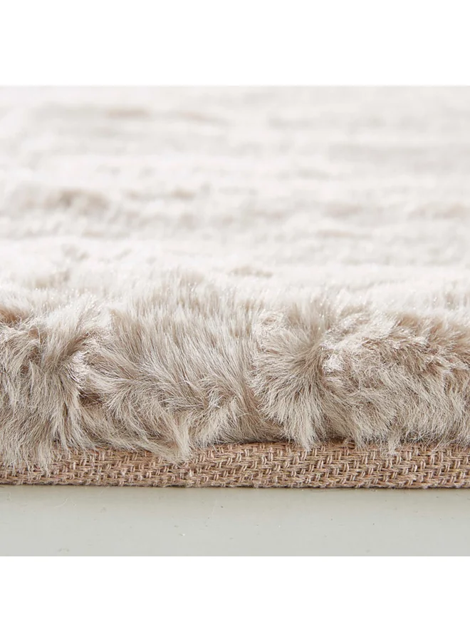 Home Box Faux Rabbit Rectangular Rug