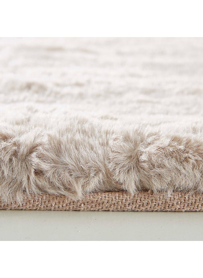 هوم بوكس سجادة فرو أرنب اصطناعي ناعمة - 80x150 سم بيج 150x80سم - Image 2