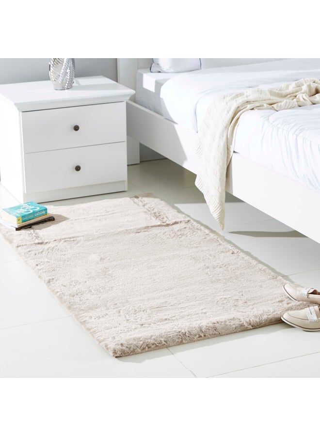 هوم بوكس سجادة فرو أرنب اصطناعي ناعمة - 80x150 سم بيج 150x80سم - Image 4