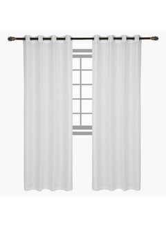 Home Box 2-Piece Indus Sheer Polyester Curtain Set For Home Decor off white 240x140cm  - Image 1