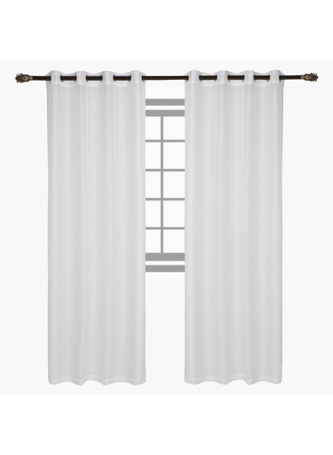 2-Piece Indus Sheer Polyester Curtain Set For Home Decor off white 240x140cm