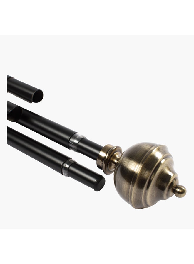 Home Box - Hale Double Curtain Rod With Holder Black - Image 1