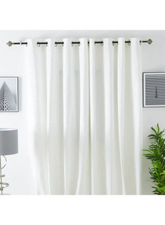 هوم بوكس زوج ستائر بارزة الملمس من ديفينبورت - 135x240 سم أبيض 240x135سم  - Image 2