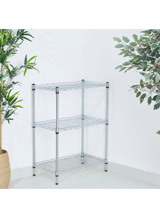 هوم بوكس وحدة رفوف ملابس بـ3 طوابق من كين فضي 80x60x35سم - Image 1