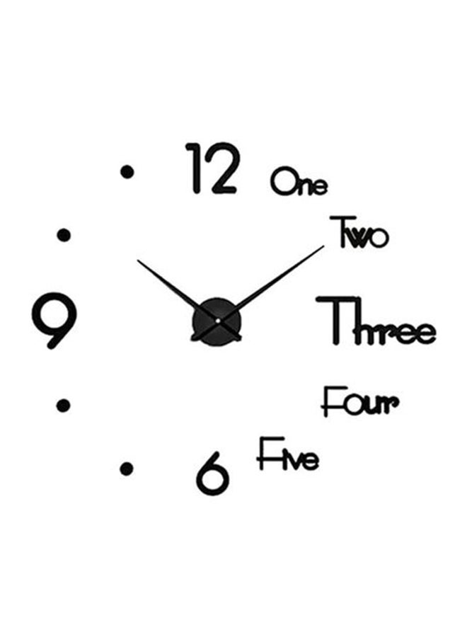 LINGWEI Frameless Modern 3D Wall Clock With Mirror Sticker Black - Image 1