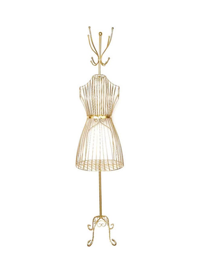 LINGWEI - Half Length Iron Female Mannequin Gold 40x29x175cm - Image 1