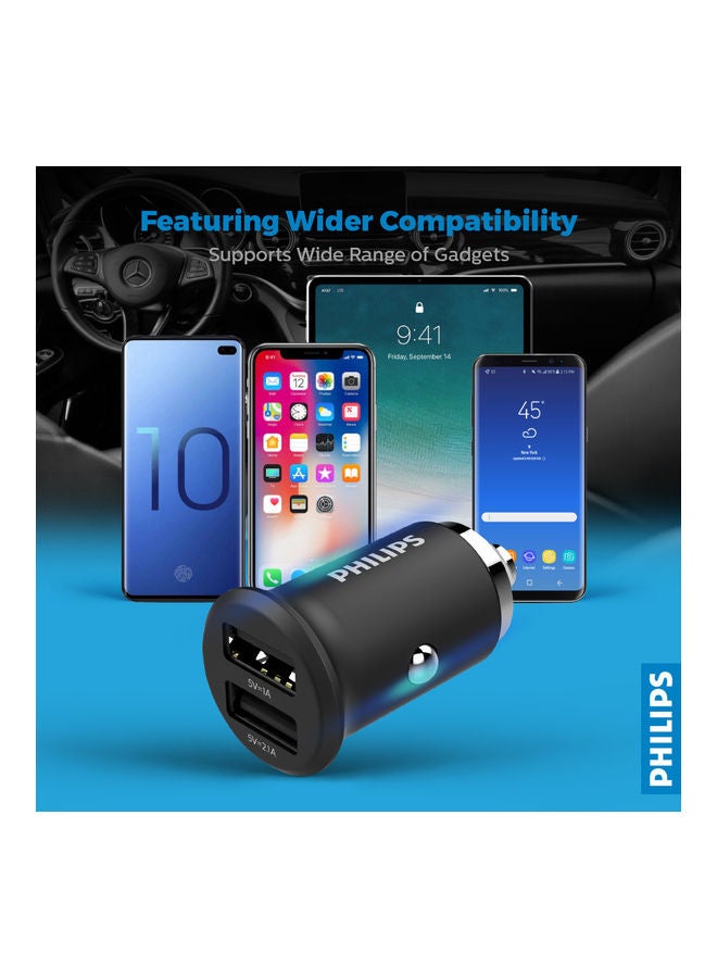 Philips Dual-Port USB Car Charger with 15.5W Output, Fast Charging, Aluminium Body, USB-A Type Connector, Smart Overheat & Over voltage Protection, Compatible With iPhone 16/15/14/13/12/11 iPad Pro mini 6 Samsung S25/S24/S23/S22 - Image 5