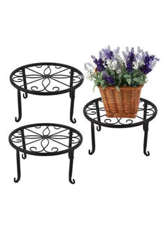 Generic 3-Pack Plant Floor Rack Stand Black 23x12.5x23cm  - Image 1