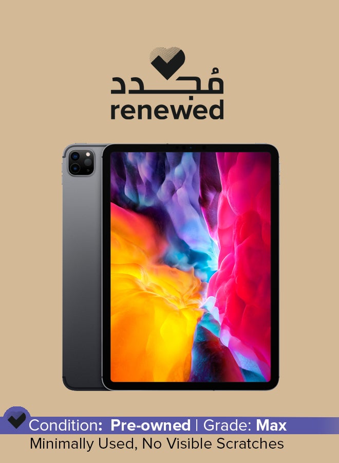 ابل  Renewed - iPad Pro 2020 (2nd Gen) 11-inch 256GB Wi-Fi 4G LTE Space Gray With FaceTime - Image 1